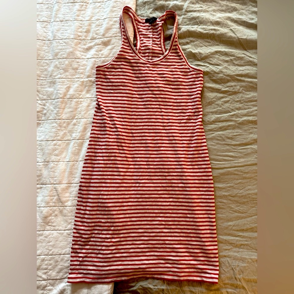 JCrew Orange Stripe Dress (100% Cotton, Size Small)